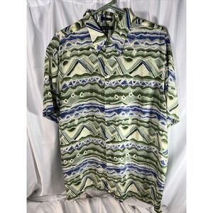 Hawaiian Vintage M.E. Sport Mens Short Sleeve  Style 100% Pure Silk Shirt XL